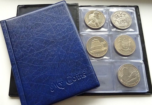 Blue coin album for coins - coin,