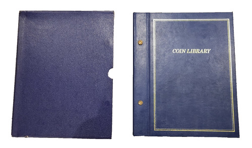 Blue coin library album - coin, holder